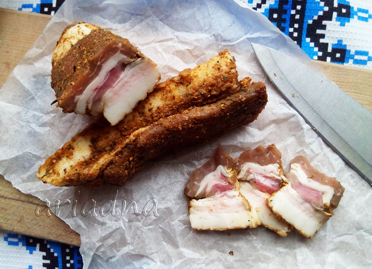 Lardo marinato tipo pancetta: ricetta a secco